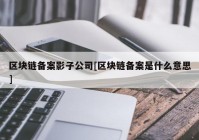 区块链备案影子公司[区块链备案是什么意思]