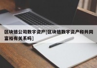 区块链公司数字资产[区块链数字资产和共同富裕有关系吗]